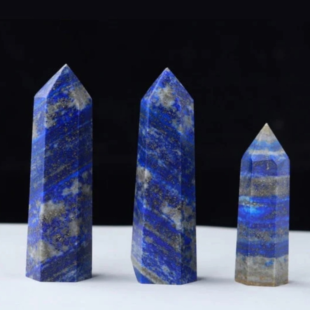 🆕New Natural Healing Lapis Lazuli Crystal Gemstone Tower/Wand - Picture 2 of 4